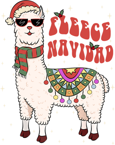 Fleece Feliz Navidad Llama Christmas Cute Xmas Gift Cool Gift Kids T-Shirt