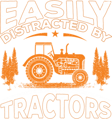 Funny Farming Quote Gift Easily Distracted By Tractors Funny Gift Bucket Hat