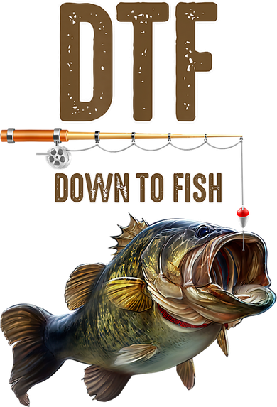 Funny Fishing Shirts: DTF Down To Fish Kids Long Sleeve Shirt