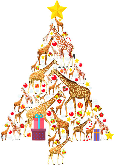 Funny Giraffe Christmas Tree Zookeeper Xmas Mousepad