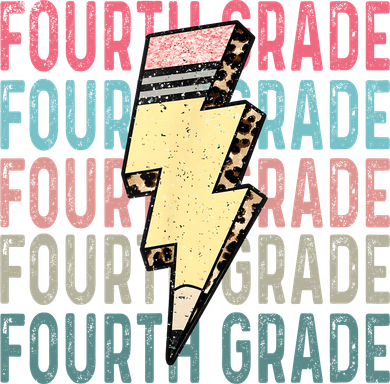 Fourth Grade Lightning Bolt Pencil Retro Teacher Tote Bag