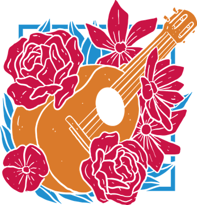 Floral Guitar Music Ornament