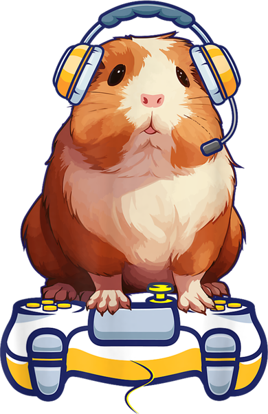 Funny Guinea Pig And Video Gamer Lover Fluffy Cavy Gamers Kids T-Shirt