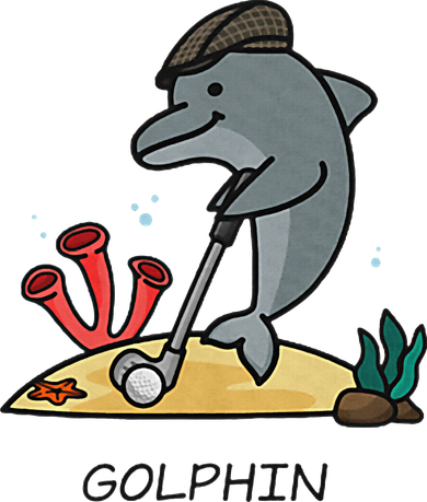 Funny Golphin Quote Golf Cool Dolphin Hat