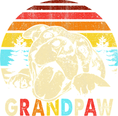 Funny Grandpaw Retro Vintage Pitbull Lovers Grandparents Day Women's Long Sleeve Shirt