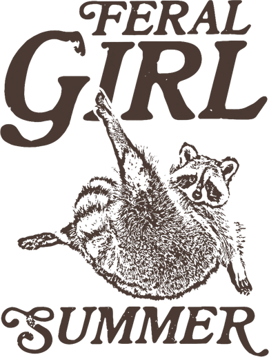 Feral Girl Summer Raccoon Vintage Baby Bodysuit