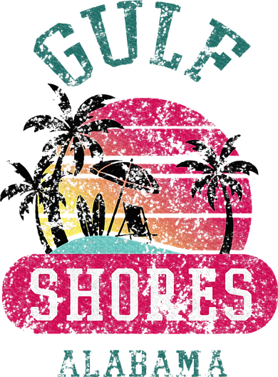 Fun Gulf Shores Vintage Distressed Alabama Beach Novelty Kids Sweatshirt