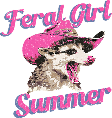Feral Girl Summer Retro Possum Hooded Wearable Blanket