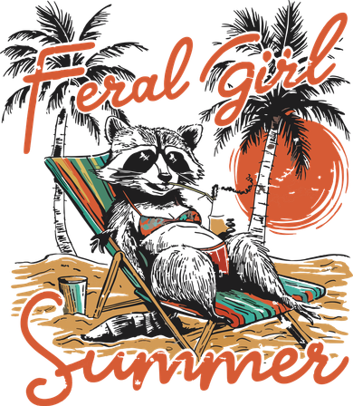 Feral Girl Summer Button