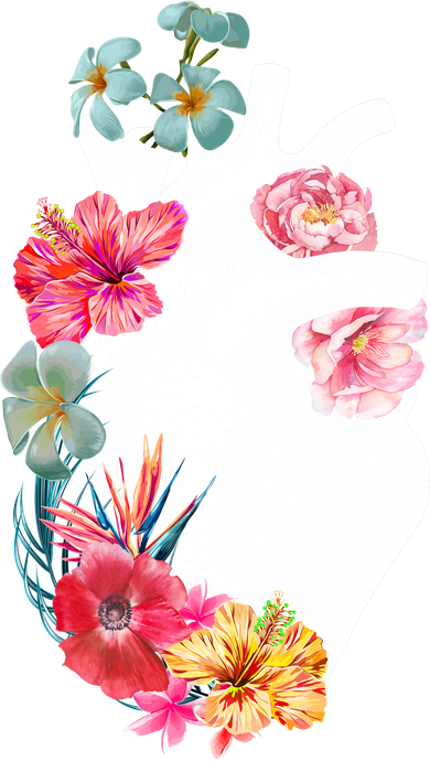 Flower Heart Floral Kids T-Shirt
