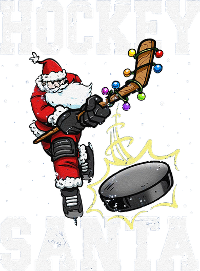 Funny Hockey 812 Santa Hockey Player Christmas Cool Gift Kids T-Shirt