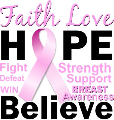 Faith Hope Breast Cancer Awareness Kids Hoodie