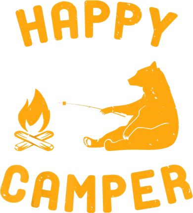 Funny Happy Camper Gift With Bear And Bonfire Gift Coffee Mug