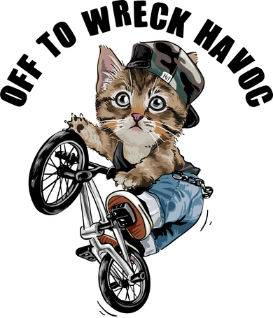 Funny Hiphop Cat Off To Wreck Havoc Mousepad