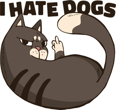 I Hate Dogs Cat Lover Funny Meme Bucket Hat