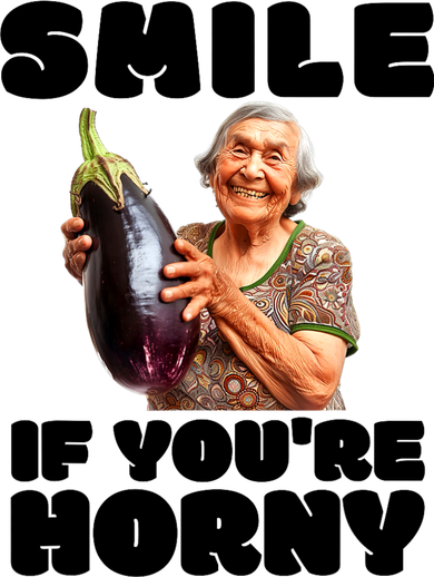 Funny Horny Eggplant Old Lady Inappropriate Embarrassing Women's Long Sleeve Shirt