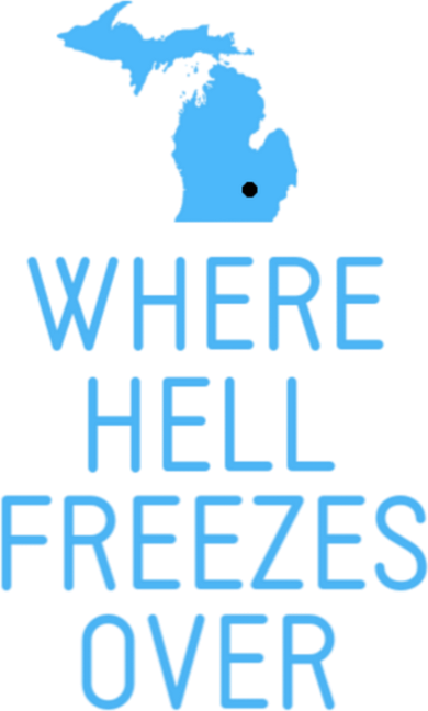 Funny Hell Freezes Michigan Michigander Great Lakes Map Gift Golf Towel