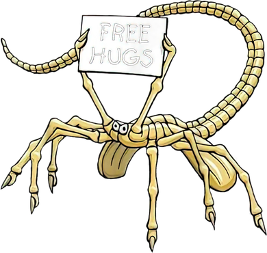 Free Hugs Funny Facehugger Aliens Baby Bodysuit