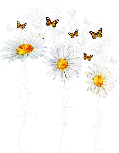 Faith & Hope & Love Butterfly Daisy Chirstian God Religious Hat