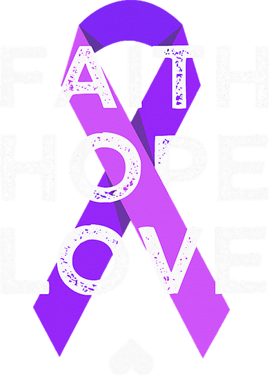 Faith Hope Love Purple Ribbon Testicular Cancer Awareness Hat