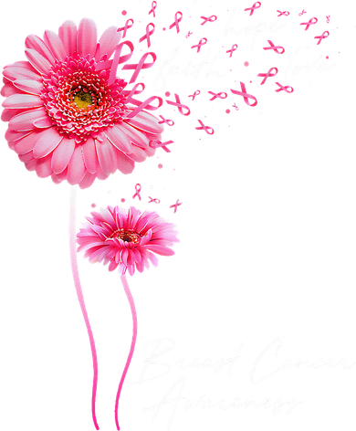 Faith Hope Love Pink Daisy Flower Breast Cancer Awareness Women's T-Shirt