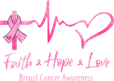 Faith Hope Love Breast Cancer Awareness Ribbon Heartbeat Kids Hoodie