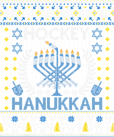 Funny Hockey Menorah Hanukkah Jewish Festival Holiday Season  Polo