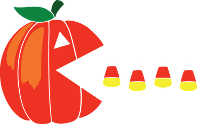 Funny Halloween Pumpkin Eating Candy Corn Baby Bodysuit