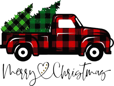 Festive Holiday Red Truck Delivering Christmas Trees Women's Long Sleeve Shirt