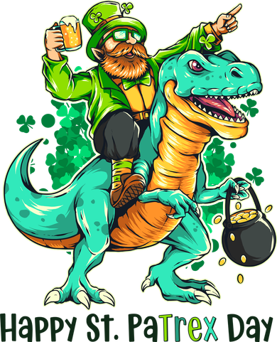Funny Happy St. PaTREX Day Leprechaun Riding Trex Dinosaur Toddler Hoodie