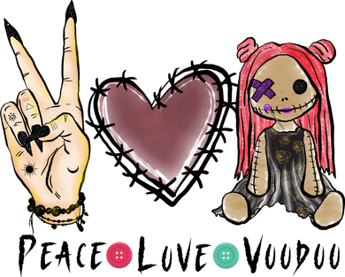 Funny Halloween Shirts, Peace Love Voodoo Kids T-Shirt