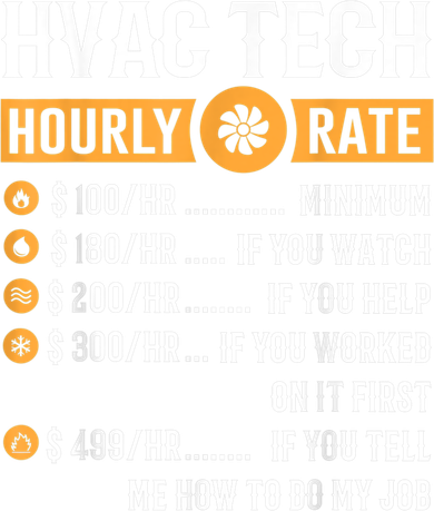 Funny HVAC Tech Gifts HVAC Tech Hourly Rate Polo