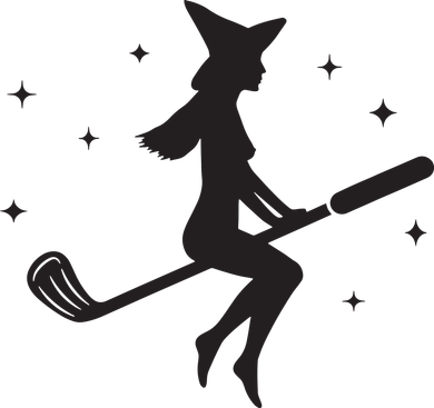 Funny Halloween Witch Golf Stick Women Golfer Golfing Vneck Golf Towel