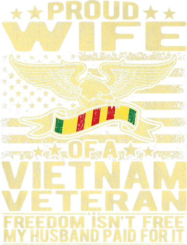 Freedom Isn't Free Proud Wife Of A Vietnam Veteran Ribbon Kids T-Shirt