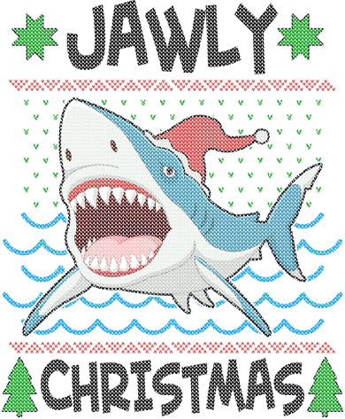 Funny Jawly Christmas Shark Ugly Christmas Sweater T-Shirt