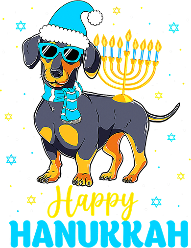 Funny Jewish Dachshund Menorah Happy Hanukkah Chanukah Women's T-Shirt