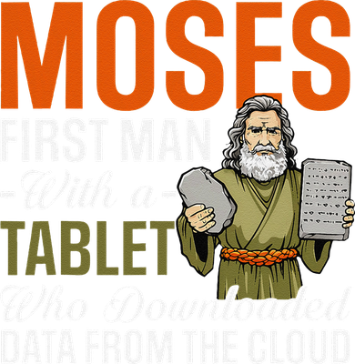 Funny Jewish Passover Moses Tablet Data Cloud Computing Pun Women's T-Shirt