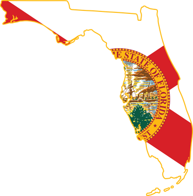 Florida Map State Flag Coaster