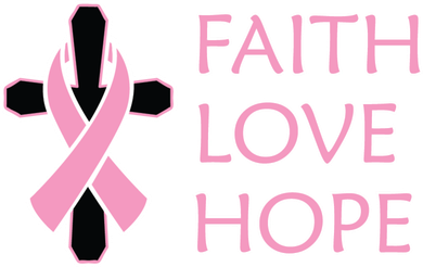 Faith Love Hope Breast Cancer Ribbon Cross Kids Hoodie