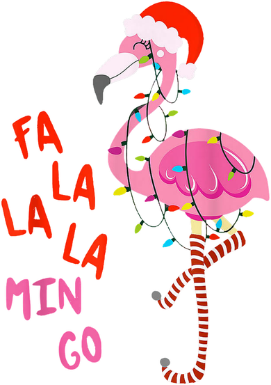 Fa La La La Min Go Flamingo Christmas Women's Long Sleeve Shirt