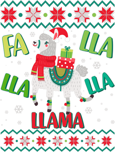 Fa Lla Lla Lla Llama Ugly Christmas Sweater Kids Hoodie