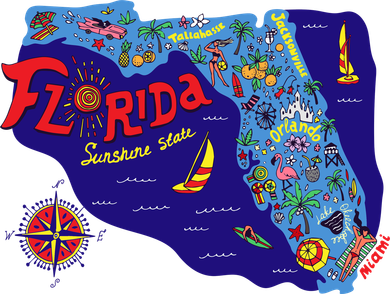 Cartoon Map of Florida Mousepad