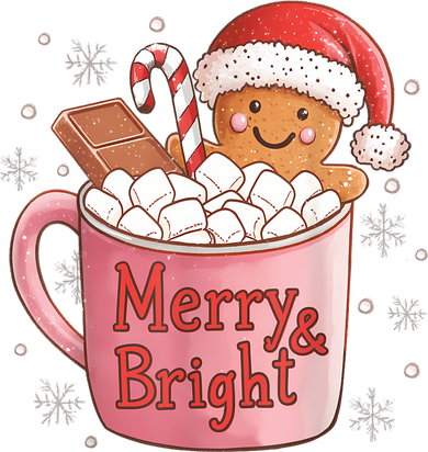 Funny Merry And Bright Christmas Gingerbread Man Hot Cocoa Tank Top