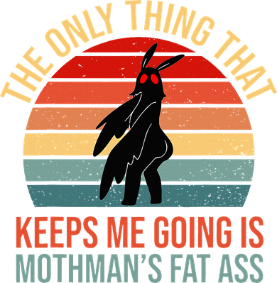 Funny Mothman Fat Ass Vintage Cryptid Funny Mothman Backpack