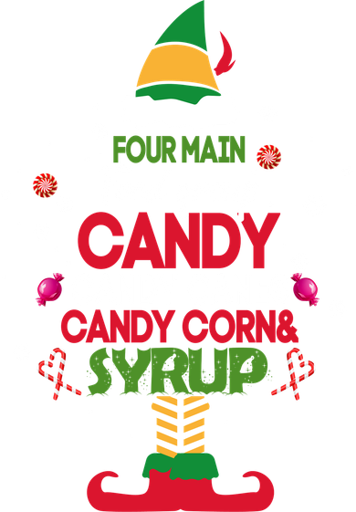 Four Main Food Groups Candy Canes Candy Corns Syrup Elf Toddler Hoodie