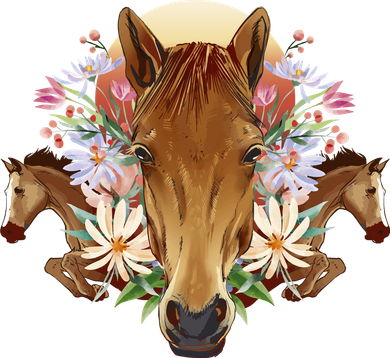 Floral Multi Horse Women's Sweatshirt