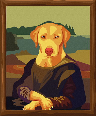 Funny Mona Lisa Yellow Lab Dog Art Parody Backpack