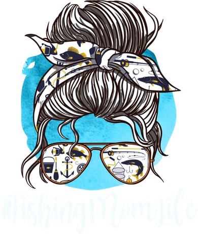Fishing Mom Life Messy Bun Mom Funny Fishing Mom Cool Gift Toddler T-Shirt