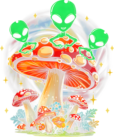 Funny Magic Mushroom Alien Trippy Shroom Lsdweed Acid Trip Santa Hat
