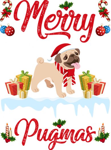 Funny Merry Pugmas Xmas Gift Santa Hat Pug Christmas Gift Kids Hoodie